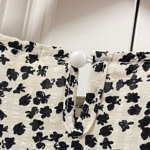 NWOT Jun From Korea Gingham Floral Babydoll Dress Ivory Cream – M - Picture 7 of 11